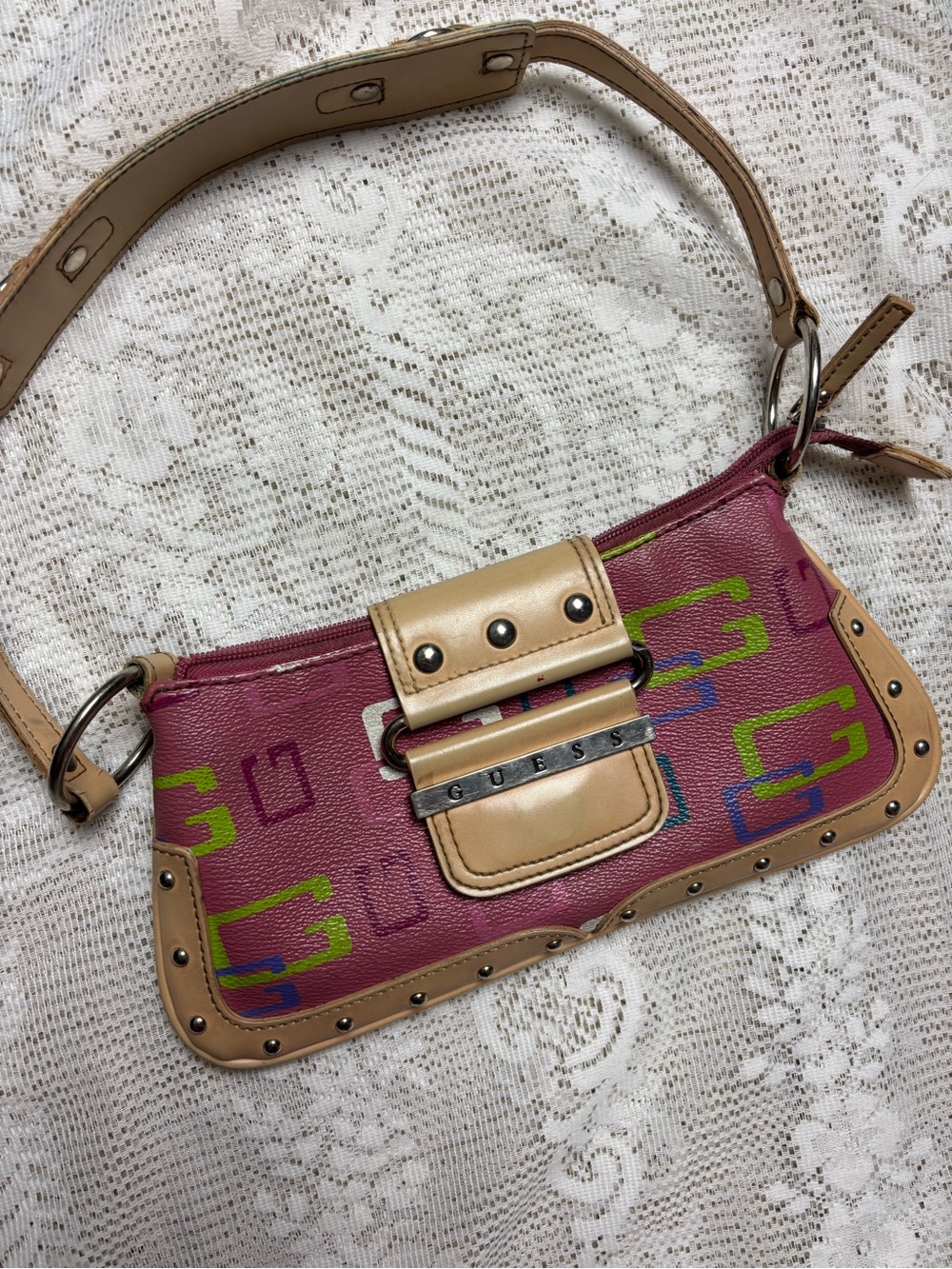 Y2K guess pink mini shoulder bag